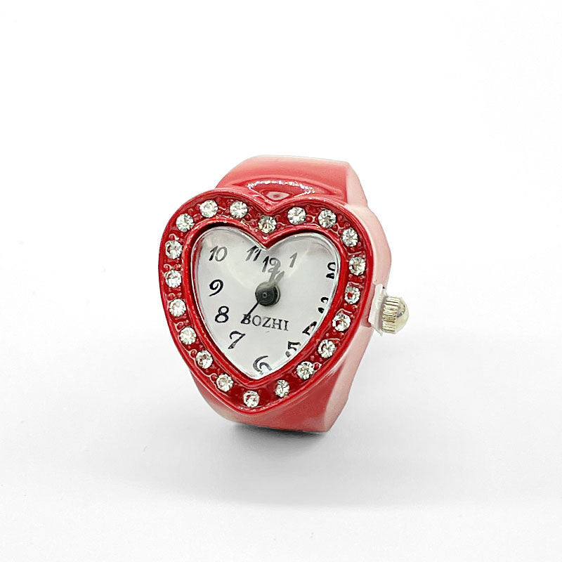 Venta al por mayor Corazón Diamante Anillos De Acero Inoxidable Reloj
